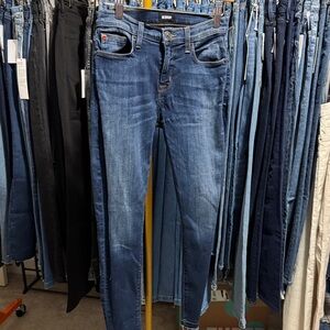 Hudson Natalie Midrise Skinny Jeans Dark Blue Denim Size 26